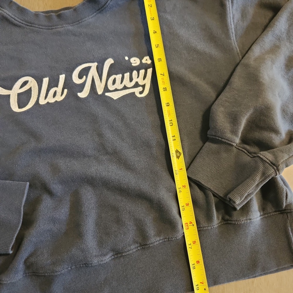 Old Navy Women's '94 SoComfy Terry Sweatshirt Navy Blue Graphic Crew Neck Large - Picture 8 of 14